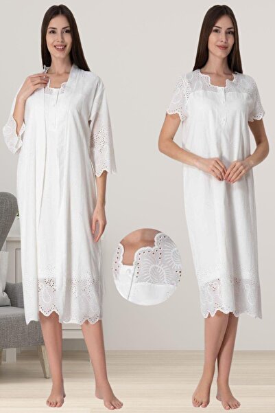 ByLohusa طقم ثوب نوم للحوامل مع صدفي من إيفورت إكرو