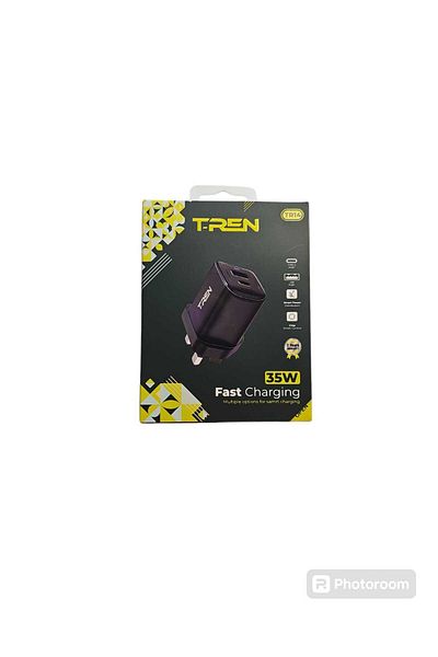 TREN 35W Fast Wall Charger with 2 USB Ports and BD - Ultra-fast charging and a compact design compatible with your devices with a warranty