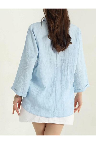 Azda Double Pocket Striped Linen Women's Shirt Md:070