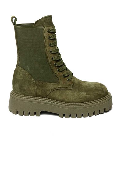 Bestello Lace-Up Elastic Thermo Sole Flat Boots 332-8030 Women's Boots