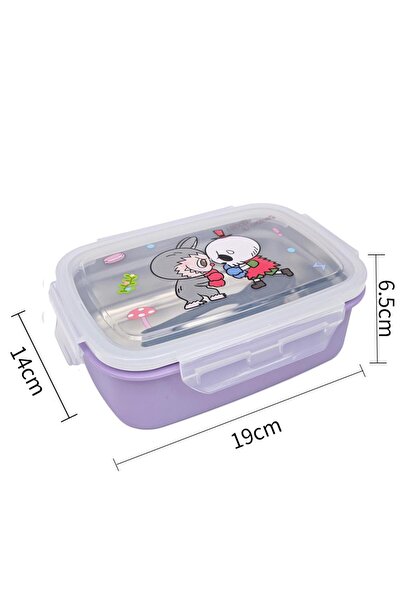 DNS Caserola copii, 1 compartiment, inox, cu capac transparent, 900ml, mov BY...