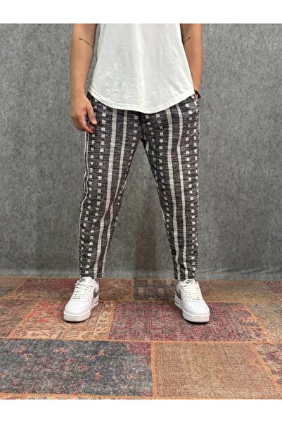FıttingRoom Patterned Baggy Trousers with Elastic Waist