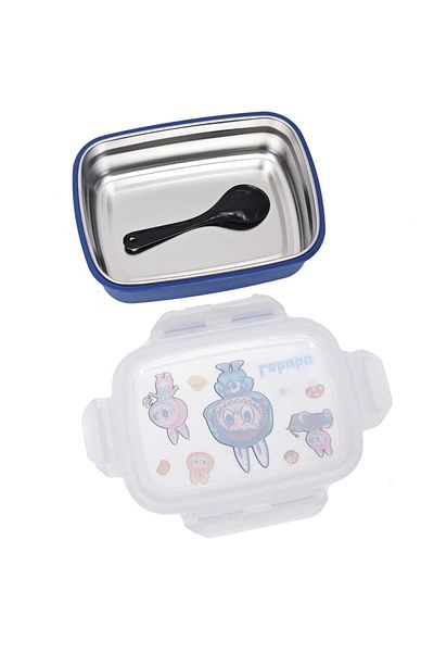 DNS Children's casserole, 1 compartment, stainless steel, with transparent lid, 900ml, navy blue BY6006