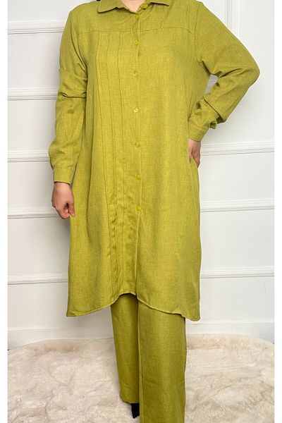 RACE FASHİON Linen Tunic Double Set Rc9008