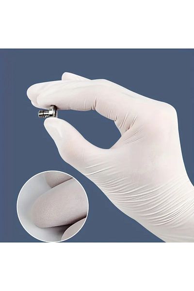 MG HOME 100Pcs L Size White Gloves Cleaning Gloves Latex Disposable Powdered Exam Gloves