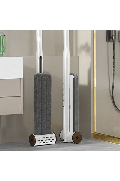 awwaline Mop pliabil rotativ cu sistem de uscare, awwaline, 4 lavete microfibra, 137 x 45 x 11 cm