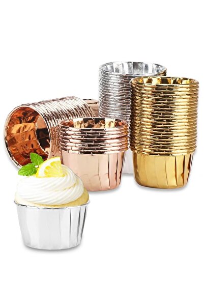 Generic 150 قطعة من بطانات الكب كيك المصنوعة من رقائق الألومنيوم، حامل 3.5 أو...