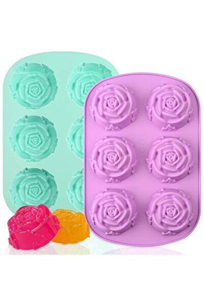 Generic Silicone Rose Mold, 2 Pcs Large Rose Flower Soap Mold, Flower Shape F...