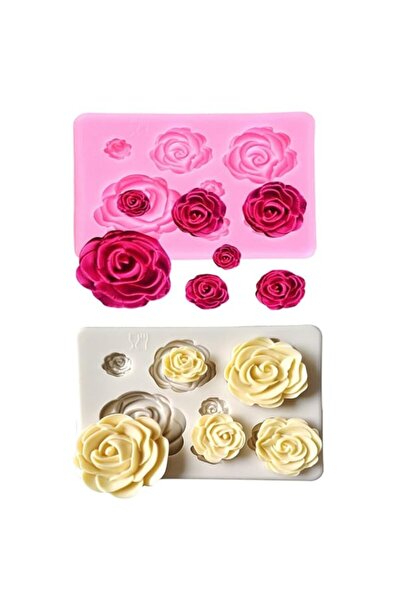 Generic قوالب سيليكون على شكل زهور ورد من أوريون، قطعتين، قالب شوكولاتة، أدوا...