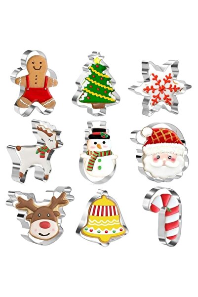 Generic NESLIN 9 قطع من قوالب قطع بسكويت عيد الميلاد، قالب قطع بسكويت عيد الم...