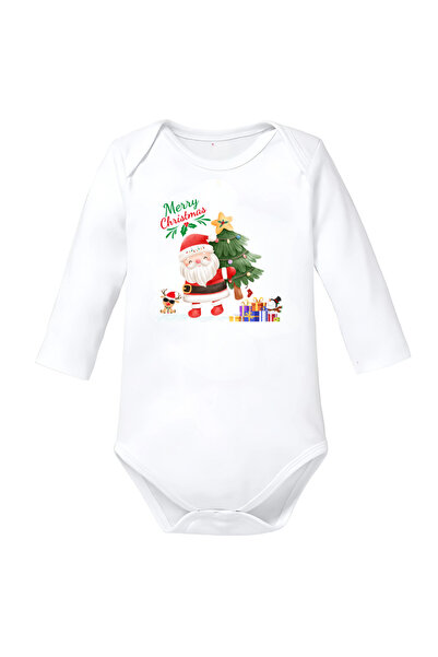OEM Body copil Crăciun alb Merry Christmas bumbac mărimea 68