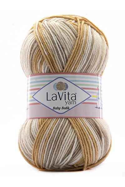 LaVita Yarn Baby Batik Çok Renkli El Örgü İpi %100 Akrilik 100gr (BY01 KAHVE ...