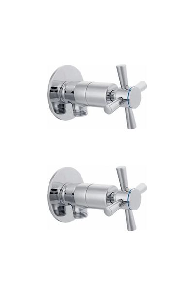 CPU ELEKTRONİK 2 Pieces Plus Open Close 4 Handle Chrome Rotary Bidet Tap
