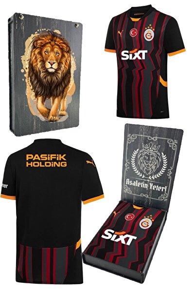 Galatasaray Orijinal 2024/25 Alternatif Siyah Forma Aslan Baskılı Hediyelik A...