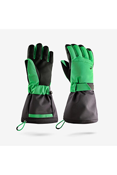 Decathlon Wedze Çocuk Kayak Eldiveni - 6/14 Yaş - Gri/Yeşil - SKI500 Long