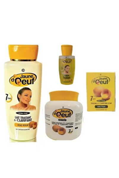 Jaune D’Oeuf مجموعة صفار البيض لتنقية وتوحيد لون الجسم مكون من 4 قطع لوشن +زي...