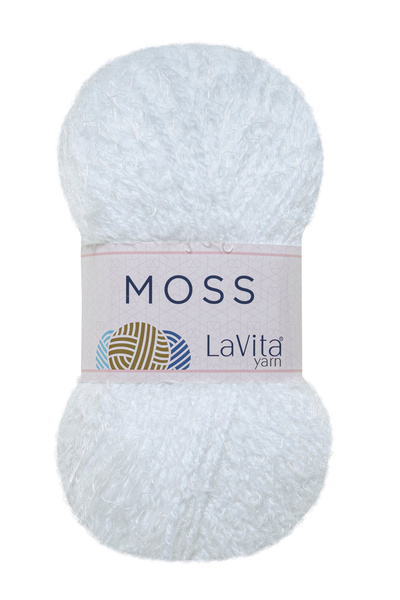LaVita Yarn خيوط الحياكة اليدوية موس باريس 100 جرام اللون أبيض