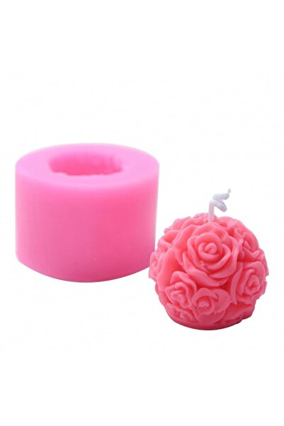 Generic قالب شمعة على شكل كرة وردة ثلاثية الأبعاد من MoldFun - قالب سيليكون ع...