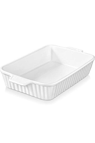 Generic طبق خزفي من SPNOR، 39 × 22 سم، طبق خبز سيراميك، مقلاة لازانيا كبيرة ع...