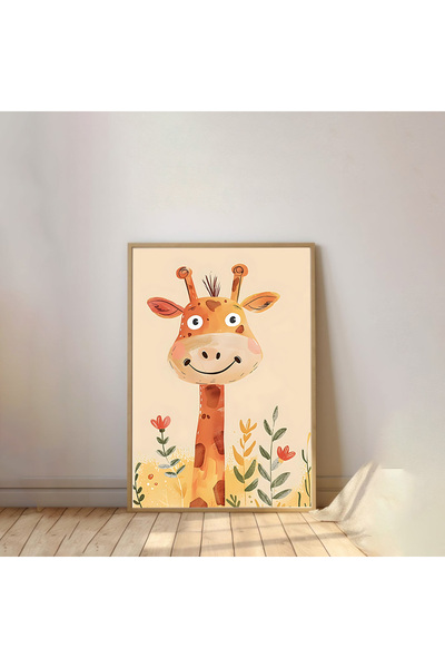 Dekorsiahome Pictură pentru cameră pentru copii cu rama din lemn dintr-o buca...