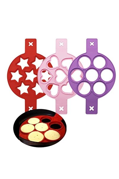 Generic 3Pcs Pancake Maker Mold, 3PCS Heart and Round and Star Shape Pancakes...