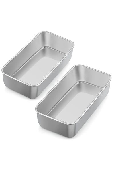 Generic قالب خبز هيروغو، قالب خبز من الفولاذ المقاوم للصدأ، 2 رطل، مجموعة من ...