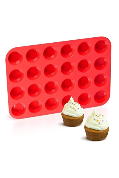 Generic قالب كب كيك صغير من السيليكون من CAKETIME، 24 كوبًا، قالب خبز سيليكون...