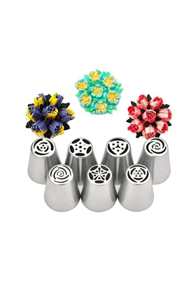 Generic مجموعة أدوات تزيين الكيك والمعجنات والكريمة على شكل زهرة التوليب الرو...