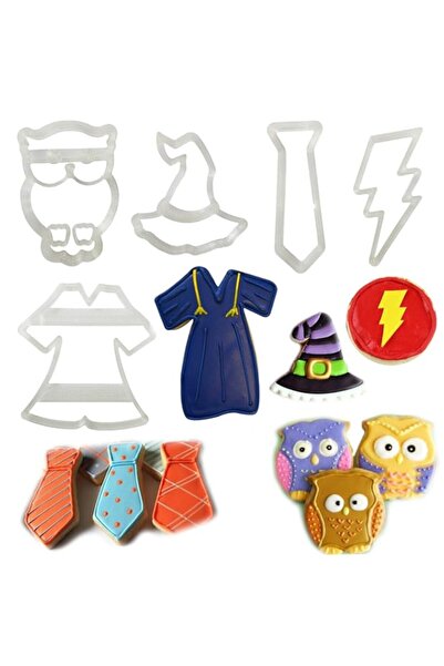 Generic قالب بسكويت على شكل هاري بوتر من أوم، قالب فوندان، قبعة ساحرة، رداء، ...