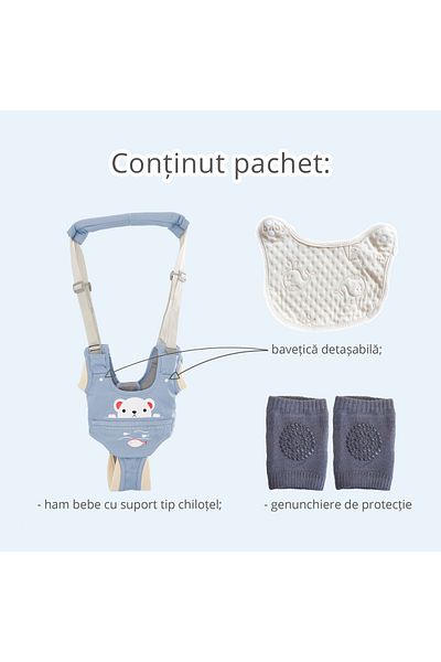 BabySnugg Ergonomic baby walker harness with removable panty support - Blue
