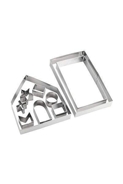 Generic مجموعة قوالب بسكويت على شكل بيت خبز الزنجبيل ثلاثي الأبعاد من YXChome...