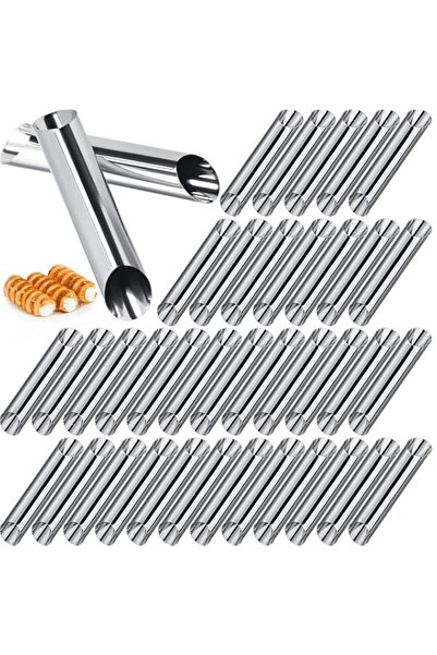 Generic أنابيب كانولي من يكسيا، 50 قطعة، قوالب كانولي من الفولاذ المقاوم للصد...