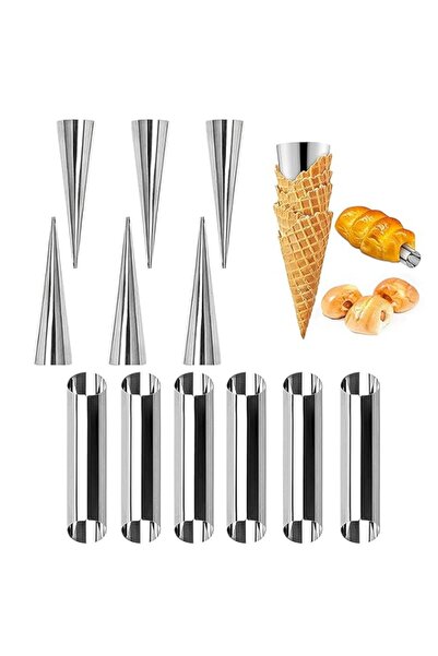 Generic قوالب كريمة القرن من KASTWAVE، 12 قطعة من قوالب مخروطية وأنبوبية من ا...