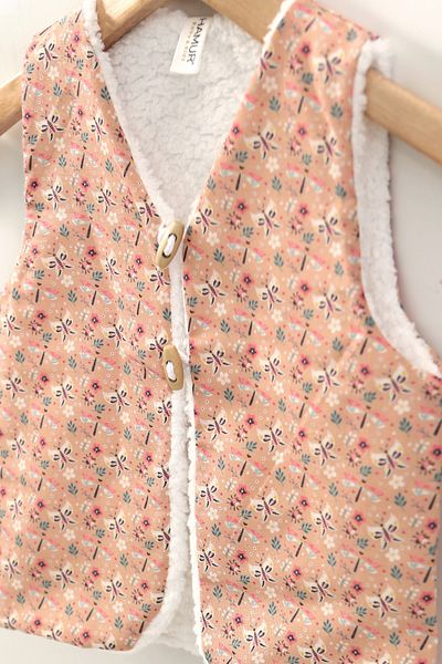 HAMUR Girl's Vest and Booties Set Set of 2 Double Sided Buttoned Newborn Cotton Sheep Hair Lola