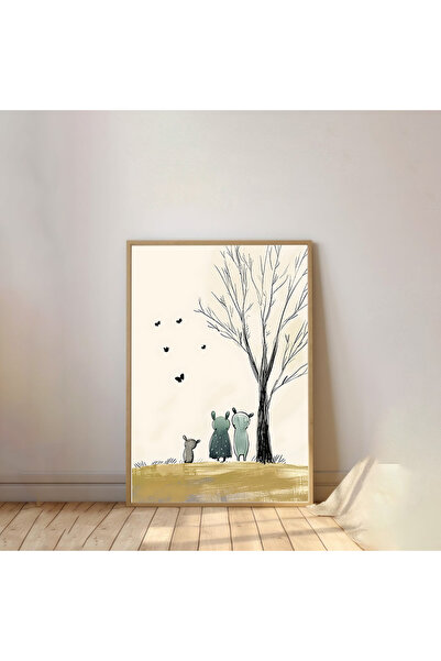 Dekorsiahome Pictură pentru cameră pentru copii cu rama din lemn dintr-o buca...