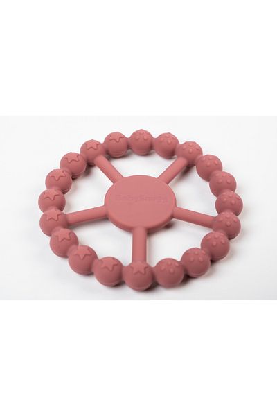 BabySnugg Silicone Teething Toy, Pink Ring