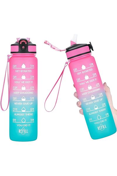 SUKILO 1 L Water Bottle - Motivational Water Bottle