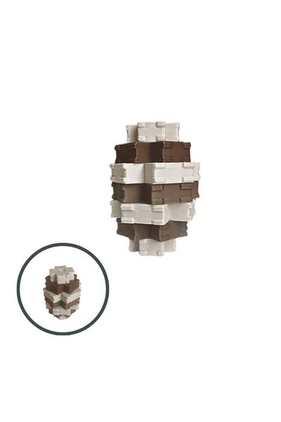 Lulu's Prints Figurina Giant Pinecone din Grow a Garden, Roblox, maro, crem, plastic, printat 3D, 52x52x70 mm