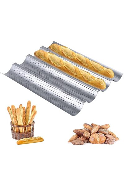 Generic صينية خبز باجيت مثقبة من sky smile، صينية خبز أرغفة خبز فرنسية، قالب ...