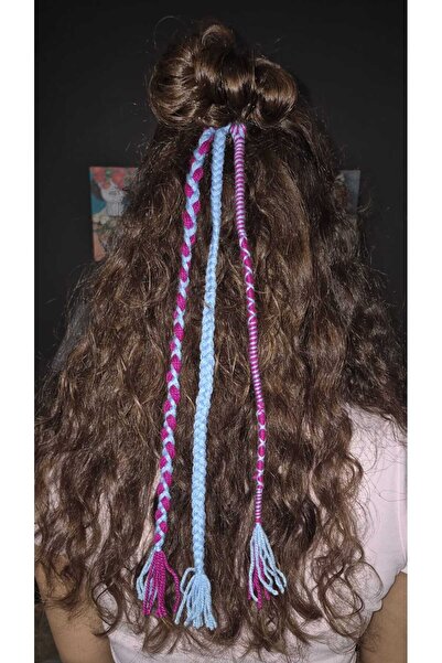 POEBGO FAMİLY'S Rasta Fan Braided Hair Rope with 3 Rubber Buckles