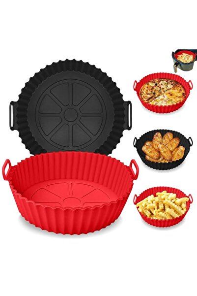 Generic وعاء سيليكون للمقلاة الهوائية، قطعتان مقاس 8.86 بوصة، بطانات سيليكون ...