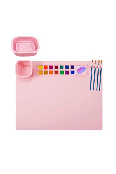 Generic سجادة الرسم السيليكونية من STWIE - سجادة فنية مقاس 20×16 بوصة مع كوب ...