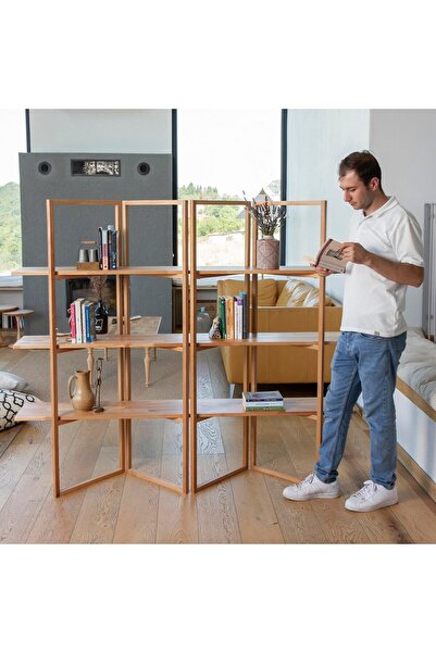 unboxdeco Shelfish Doğal Ahşap Raf - Kitaplık - Düzenleyici, Kayın