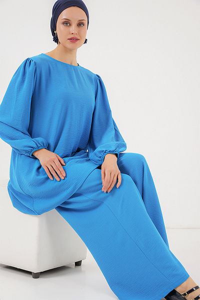 Merterium Women's Ayrobin Tunic Trousers Double Set Blue 1112