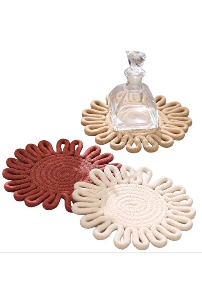 Generic ٣ أطباق ساخنة ووسادة تسخين للمقلاة، ورفّ منسوج كبير للأطباق الساخنة (...