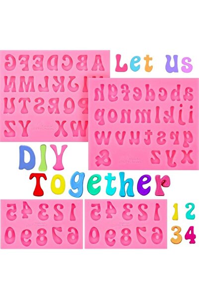 Generic قوالب حروف وأرقام من DELFINO، قوالب سيليكون فوندان، قوالب شوكولاتة، أ...