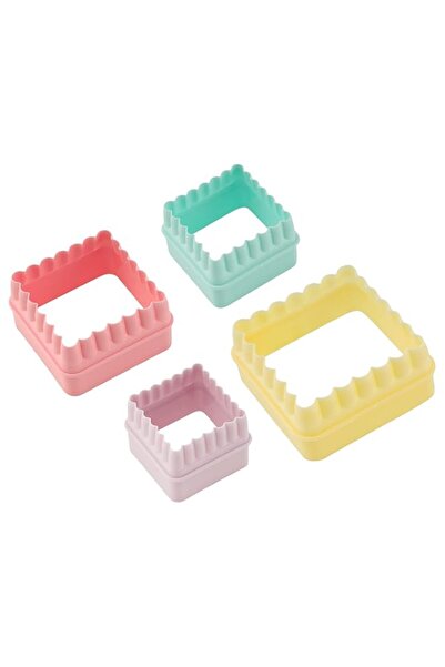 Generic قاطع كوكيز مربع مزدوج الجوانب من رويال فورد، 4 قطع، 1×36، فضي