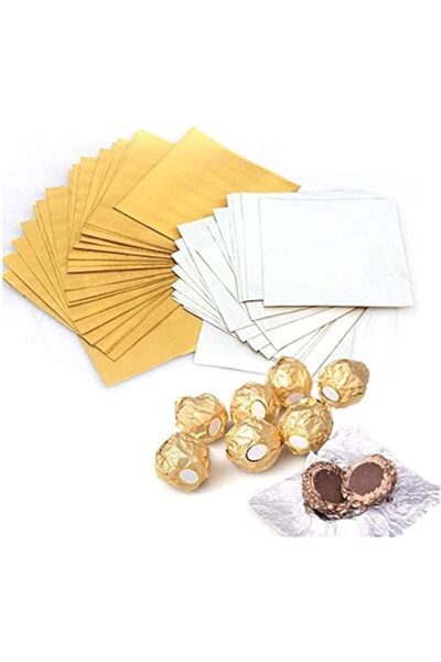 Generic أغلفة حلوى مربعة من رقائق الألومنيوم من PUPU، مقاس 3.54 بوصة، 300 قطعة