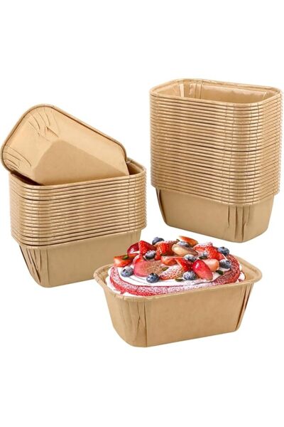 Generic قوالب ورقية لكعكة الرغيف الصغيرة، وعلب كب كيك مافن للاستخدام مرة واحد...