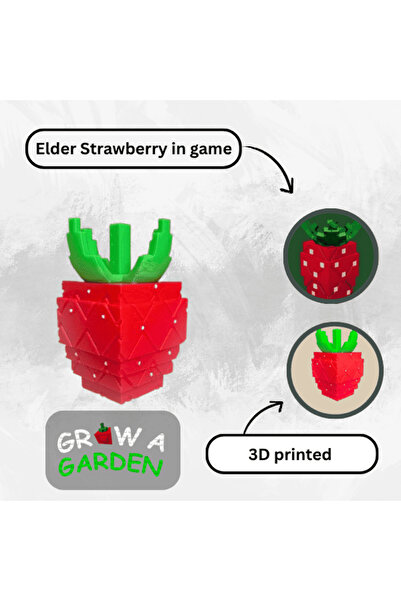 Lulu's Prints Figurina Elder Strawberry din Grow a Garden, Roblox, plastic, printat 3D, 54x54x78 mm